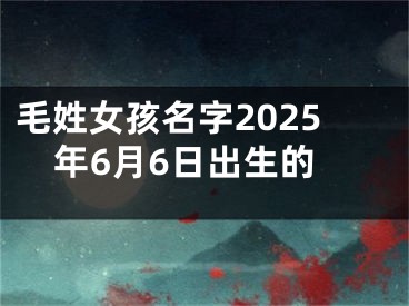 毛姓女孩名字2025年6月6日出生的