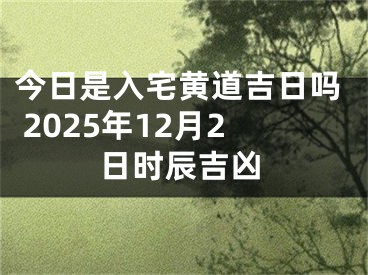 今日是入宅黄道吉日吗 2025年12月2日时辰吉凶