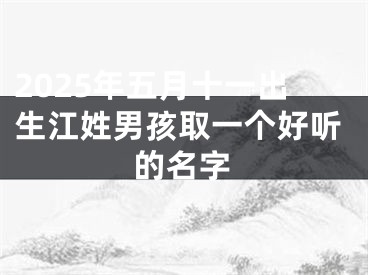2025年五月十一出生江姓男孩取一个好听的名字