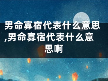 男命寡宿代表什么意思,男命寡宿代表什么意思啊