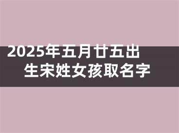 2025年五月廿五出生宋姓女孩取名字
