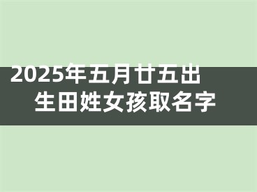 2025年五月廿五出生田姓女孩取名字