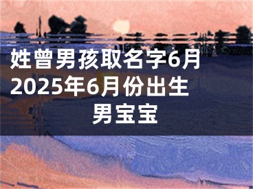 姓曾男孩取名字6月 2025年6月份出生男宝宝