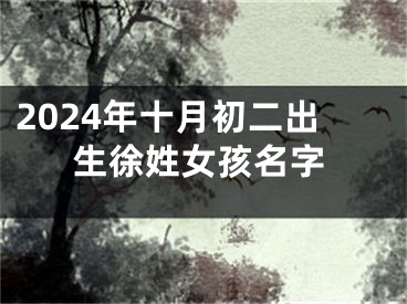 2024年十月初二出生徐姓女孩名字