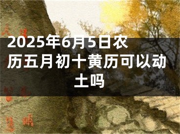 2025年6月5日农历五月初十黄历可以动土吗