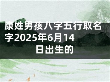 康姓男孩八字五行取名字2025年6月14日出生的