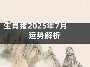 生肖猪2025年7月运势解析