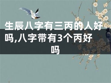 生辰八字有三丙的人好吗,八字带有3个丙好吗
