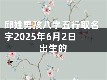 邱姓男孩八字五行取名字2025年6月2日出生的