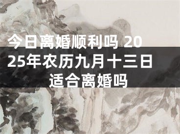 今日离婚顺利吗 2025年农历九月十三日适合离婚吗