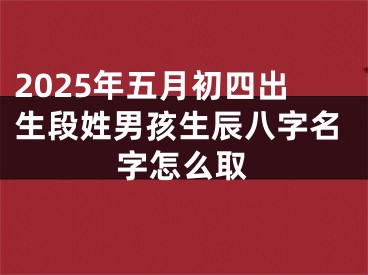 2025年五月初四出生段姓男孩生辰八字名字怎么取