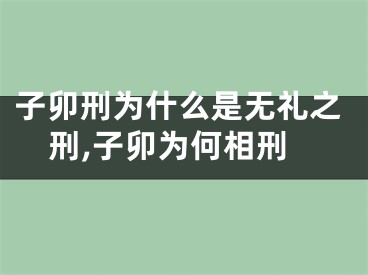 子卯刑为什么是无礼之刑,子卯为何相刑