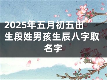 2025年五月初五出生段姓男孩生辰八字取名字