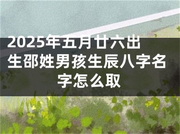 2025年五月廿六出生邵姓男孩生辰八字名字怎么取
