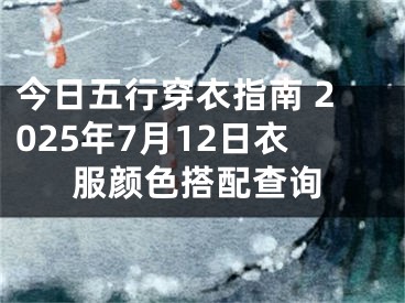 今日五行穿衣指南 2025年7月12日衣服颜色搭配查询