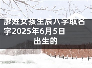 廖姓女孩生辰八字取名字2025年6月5日出生的