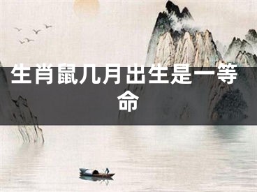 生肖鼠几月出生是一等命
