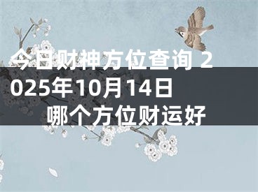 今日财神方位查询 2025年10月14日哪个方位财运好