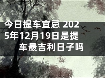 今日提车宜忌 2025年12月19日是提车最吉利日子吗