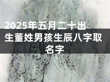 2025年五月二十出生董姓男孩生辰八字取名字