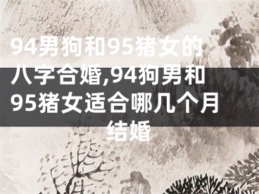 94男狗和95猪女的八字合婚,94狗男和95猪女适合哪几个月结婚