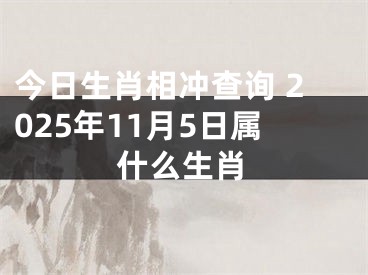今日生肖相冲查询 2025年11月5日属什么生肖