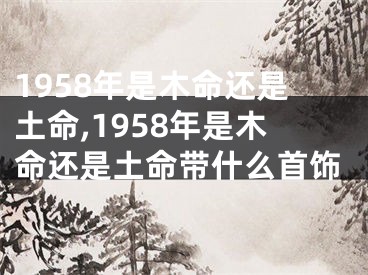 1958年是木命还是土命,1958年是木命还是土命带什么首饰