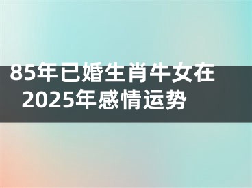 85年已婚生肖牛女在2025年感情运势