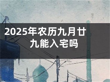 2025年农历九月廿九能入宅吗