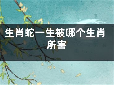生肖蛇一生被哪个生肖所害