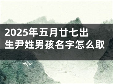 2025年五月廿七出生尹姓男孩名字怎么取