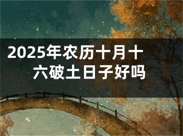 2025年农历十月十六破土日子好吗
