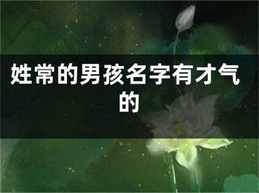 姓常的男孩名字有才气的