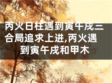 丙火日柱遇到寅午戌三合局追求上进,丙火遇到寅午戌和甲木