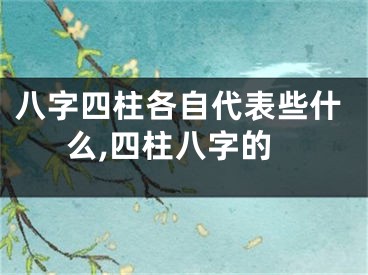 八字四柱各自代表些什么,四柱八字的