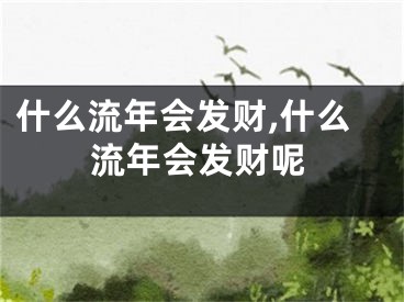什么流年会发财,什么流年会发财呢