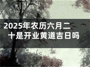 2025年农历六月二十是开业黄道吉日吗