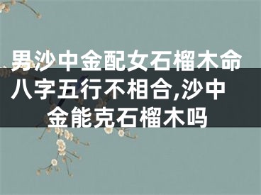 男沙中金配女石榴木命八字五行不相合,沙中金能克石榴木吗