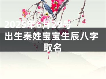 2025年6月29号出生秦姓宝宝生辰八字取名