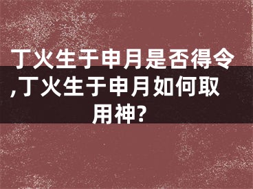 丁火生于申月是否得令,丁火生于申月如何取用神?