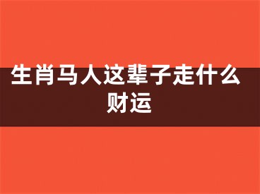 生肖马人这辈子走什么财运