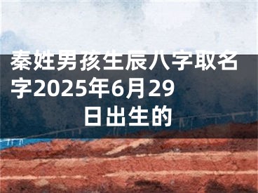 秦姓男孩生辰八字取名字2025年6月29日出生的