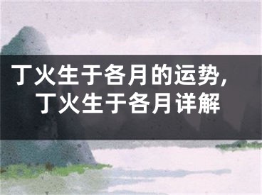 丁火生于各月的运势,丁火生于各月详解