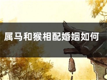 属马和猴相配婚姻如何