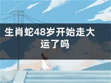 生肖蛇48岁开始走大运了吗