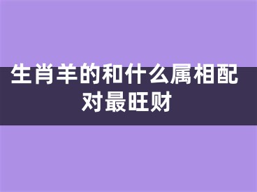 生肖羊的和什么属相配对最旺财