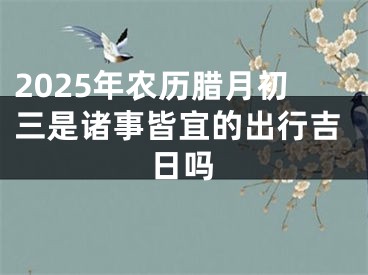 2025年农历腊月初三是诸事皆宜的出行吉日吗
