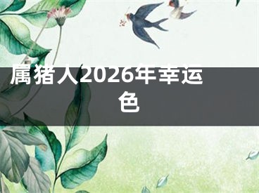 属猪人2026年幸运色