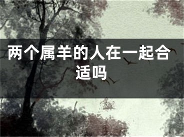 两个属羊的人在一起合适吗