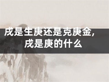 戌是生庚还是克庚金,戌是庚的什么